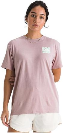 The North Face Tri-Blend Sun Cutie Short Sleeve T-Shirts Womens Clothing Metal Pink White Heather : LG, Cotton/Lyocell/Polyester