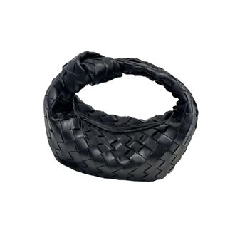 Adornia Black Knot Woven Crescent Bag