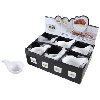 Trade Shop Trade Shop Traesio - Set 18 Pezzi Piatto Per Antipasti In Porcellana 12x8x6cm Aperitivo Snack 151698