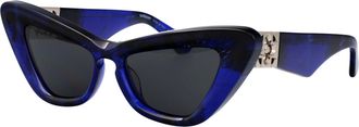 Burberry Mens Sunglasses Check Blue Acetate