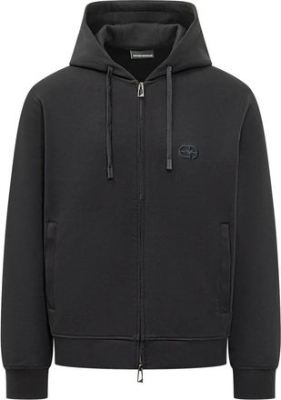 Emporio Armani Sweatshirt - Heren - Vesten met rits - Blauw - S - Katoen - Hoodies & sweatvesten