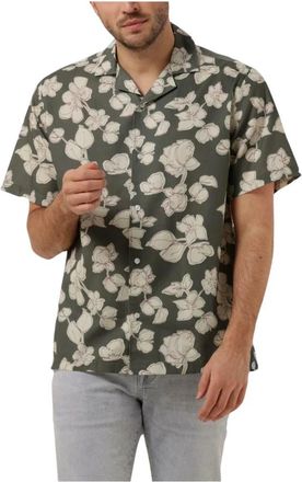 Minimum Casual Heren Overhemd Jole Groen - Heren - Korte mouwen Overhemden - Veelkleurig - XL - Overhemden