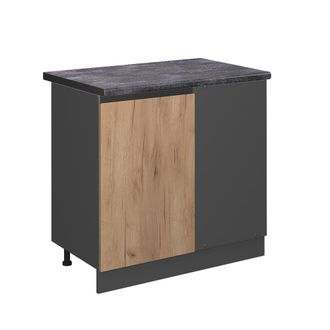 Vicco Armario De Esquina R-line, Roble Dorado, 86 Cm, Et Antracita