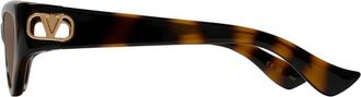 Valentino Unisex Vg0014s-003 Sunglasses Brown Bioplastics