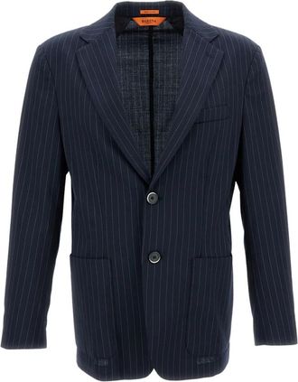Barena Giacca monopetto - Heren - Blazers - Blauw - S - Wol - Jassen
