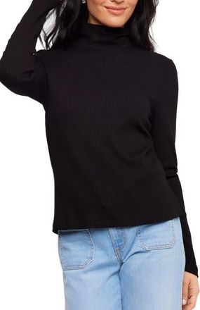 Karen Kane Ribbed Turtleneck Top in Black at Nordstrom, Size X-Small