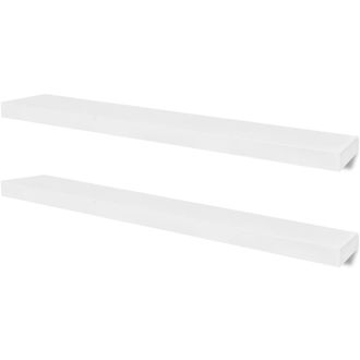 vidaXL Vidaxl - Estantes Flotantes De Pared 2 Uds Mdf Blanco Para Libros/dvd
