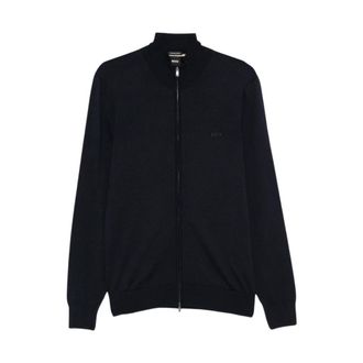 HUGO BOSS Cardigan con zip intera - - Knitwear - Uomo - Blu - XL