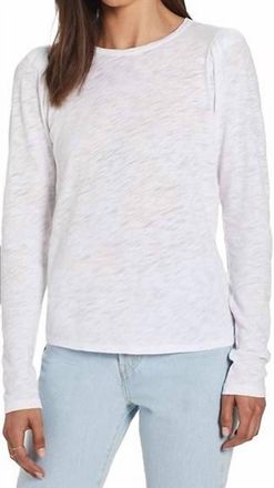 Goldie London Puff Long Sleeve Slub Tee In White