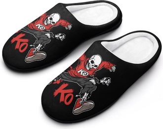 Generic Kung Fu Skull Womens Slippers Warm House Slippers Indoor House Shoes with Anti-Skid Rubber Sole