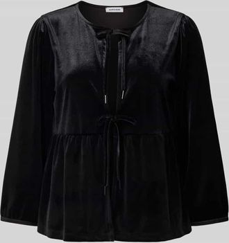 More & More More & More Blusenshirt aus Samt mit Schnürung in Black, Größe 34