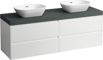 Laufen Lani Plan de lavabo gris trafic incl. meuble sous-lavabo, - Laufen