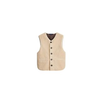 SOEUR Soeur, Jassen, Dames, Beige, S, Wol, V-hals nep-lamswollen gilet