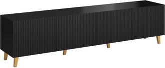 Mirjan24 Mobilier1 - Mueble Tv Levmari 103, Negro, N&uacute;mero De Puertas: 0, N&uacute;mero De Cajones: 0, 201x52x40cm