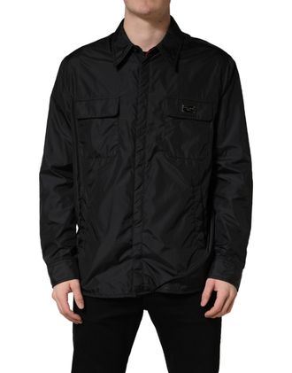 Dolce & Gabbana Black Logo Plaque Long Sleeves Shirt Mens Jacket (Pre-Owned)