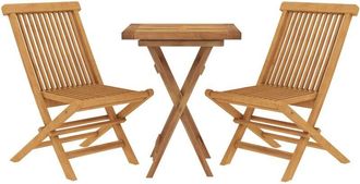 vidaXL Juego De Comedor Para Jard&iacute;n 3 Piezas Madera Maciza De Teca Vidaxl