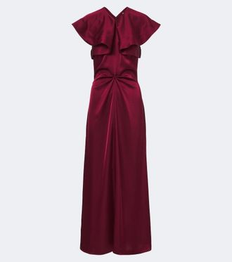 Altuzarra Vestido largo Alix de sat&eacute;n de seda drapeado
