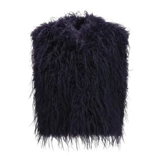 Forte_Forte Eco Mongoli&euml; Faux Fur Vest - Dames - Jassen - Paars - Maat: S Poliester