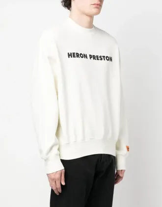 Heron Preston Mens This Is Not Logo Sweatshirt White Clothing > Knitwear