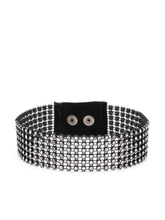 Manokhi crystal-embellished mesh choker - Black