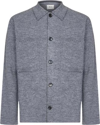 Nn.07 Jonas Overshirt - Heren - Casual Overhemden - Grijs - S - Wol - Overhemden