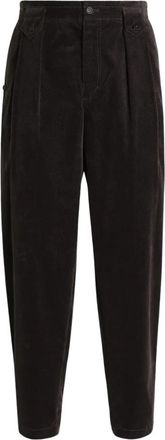 Dolce & Gabbana Fluwelen Broek - Heren - Straight fit broeken - Bruin - M - Katoen - Broeken
