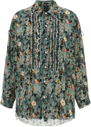 R13 Camicia con ruches - Verde