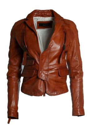 Dsquared2 leather jacket in cognac