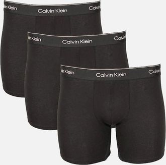 Calvin Klein Mens Calvin Klein 3-Pack Modern Cotton Boxer Briefs, Black - Size: 32/34/35