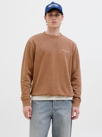 Jack & Jones Sweatshirt JACK & JONES JJEDOVER PRINT SWEAT CREW NECK, Herren, Gr. XXL, monks robe, angeraute Sweatware, Obermaterial: 80% Baumwolle, 20% Polyester, 