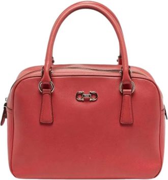 Ferragamo Pre-owned Handbag - Dames - Vintage Handtas - Oranje - ONE Size - Leer - Vintage