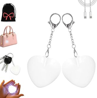 Generic Love Wallet Tote Bag Touch Sensing Light, Purse Light Handbag Light, Heart Keychain for Girl Women Gift (2PCS White)