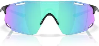 Oakley Cybr Dyno 139mm Rectangle Sunglasses in Polished Black/prizm Aqua at Nordstrom