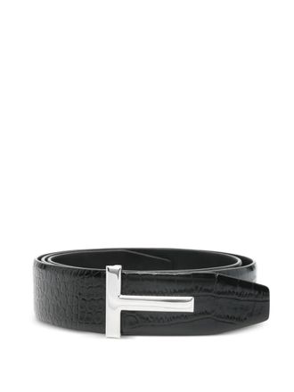 Tom Ford Riem met krokodillen-reli&euml;f - Zwart