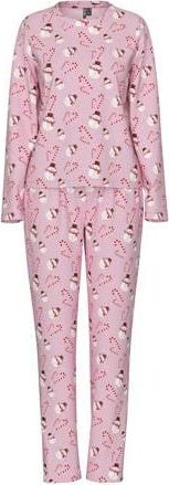 Pieces pyjama PCNAYA X-MAS met kerstprint roze