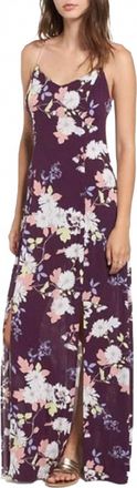 Material Girl Gauze Floral Maxi Dress In Purple Garden