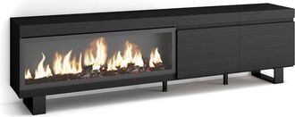 Skraut Home Skraut Home - Mueble Tv, Televisi&oacute;n, Muebles De Sal&oacute;n, Almacenaje, 210, Para Tv Hasta 80, Chimenea El&eacute;ctrica Xxl, Dise&ntilde;o Industrial, Estilo Moderno, N