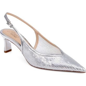Badgley Mischka Zabelle Slingback Pump in Silver Metallic at Nordstrom, Size 7.5
