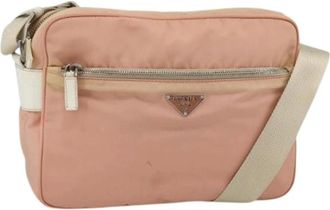 Prada Pre-owned Cross Body Bags, female, Pink, Size: ONE SIZE Pre-owned Vintage Nylon Shoulder Bag