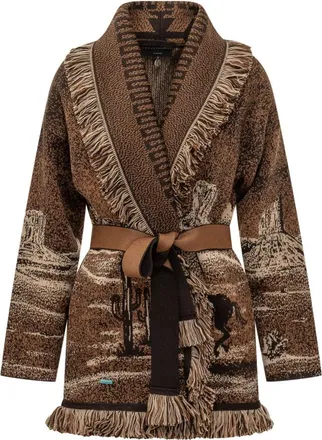 Alanui Wild Wild Cardigan - female - Alanui - Cardigans - Brown - M - Knitwear