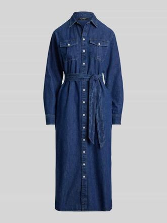 Lauren Ralph Lauren Regular Fit Freizeitkleid aus reiner Baumwolle in Jeansblau, Gr&ouml;&szlig;e 34