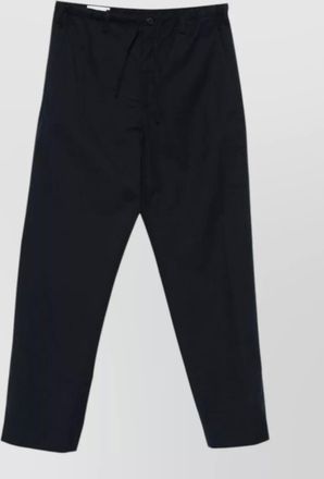 Dries Van Noten cotton trousers elastic waistband pockets button detail