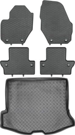OEM Juego De Alfombrillas De Goma Para Coche Y Alfombrilla Para Maletero Para Volvo V60 I Kombi (2011-2018)