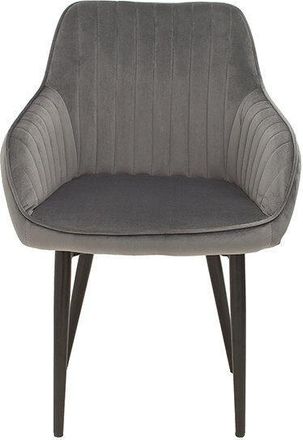 Global Interiors Samtiger Designstuhl Turino- Silbergrau