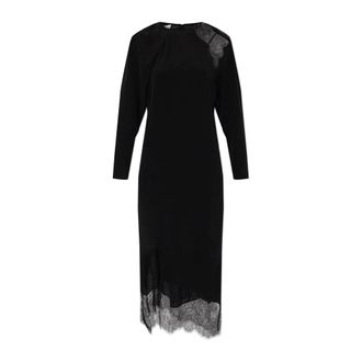 Iro Jurk Adima - Dames - Casual kleedjes - Zwart - XS - Leer - Kleedjes
