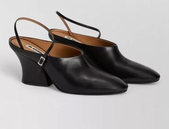 Jil Sander slingback pumps pointed toe unique heel design