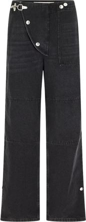 Marni Wide Leg Cotton Jeans - Dames - Loose Fit Jeans - Zwart - 2XS - Katoen - Jeans
