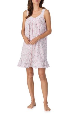 Eileen West Cotton Lawn Nightgown in White Ditsy at Nordstrom, Size X-Large