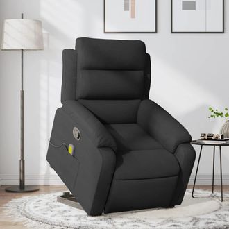 vidaXL Vidaxl - Sill&oacute;n Reclinable De Masaje Elevable Tela Negro