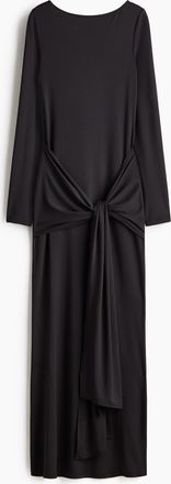 H&M Jerseykleid mit Bindedetail - Schwarz